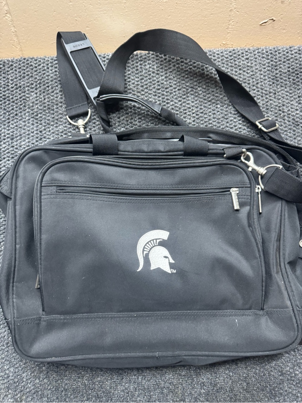 Source Unknown Black Laptop Messenger Bag with Spartan Logo